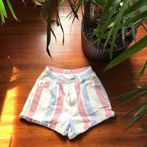 Vintage red white and blue jean shorts